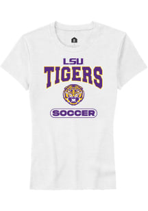 Rally LSU Tigers Womens White Soccer Short Sleeve T-Shirt