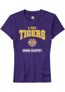 Rally LSU Tigers Womens Purple Cross Country Short Sleeve T-Shirt