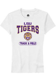 Rally LSU Tigers Womens White Track &amp; Field Short Sleeve T-Shirt