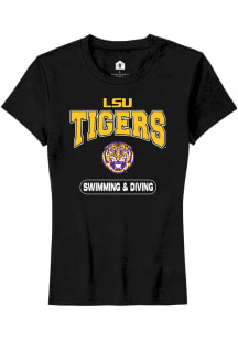 Rally LSU Tigers Womens Black Swimming &amp; Diving Short Sleeve T-Shirt