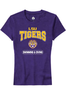 Rally LSU Tigers Womens Purple Swimming &amp; Diving Short Sleeve T-Shirt