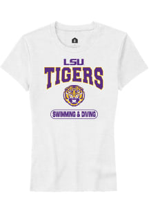 Rally LSU Tigers Womens White Swimming &amp; Diving Short Sleeve T-Shirt