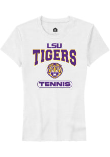 Rally LSU Tigers Womens White Tennis Short Sleeve T-Shirt