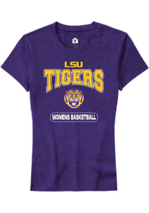 Rally LSU Tigers Womens Purple Womens Basketball Short Sleeve T-Shirt