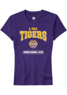 Rally LSU Tigers Womens Purple Womens Swimming &amp; Diving Short Sleeve T-Shirt