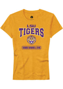 Rally LSU Tigers Womens Gold Womens Swimming &amp; Diving Short Sleeve T-Shirt