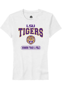 Rally LSU Tigers Womens White Womens Track &amp; Field Short Sleeve T-Shirt