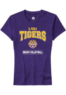 Rally LSU Tigers Womens Purple Beach Volleyball Short Sleeve T-Shirt