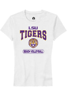 Rally LSU Tigers Womens White Beach Volleyball Short Sleeve T-Shirt