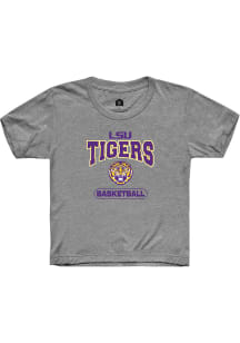 Rally LSU Tigers Youth Grey Basketball Short Sleeve T-Shirt