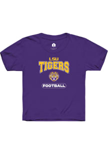 Rally LSU Tigers Youth Purple Football Short Sleeve T-Shirt