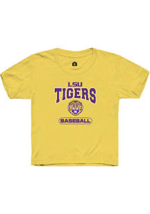 Rally LSU Tigers Youth Yellow Baseball Short Sleeve T-Shirt