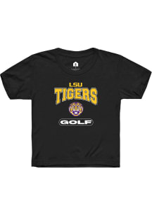 Rally LSU Tigers Youth Black Golf Short Sleeve T-Shirt