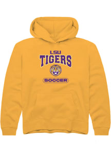Rally LSU Tigers Youth Gold Soccer Long Sleeve Hoodie