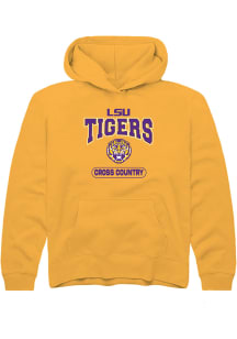 Rally LSU Tigers Youth Gold Cross Country Long Sleeve Hoodie