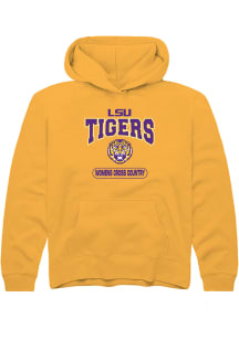 Rally LSU Tigers Youth Gold Womens Cross Country Long Sleeve Hoodie