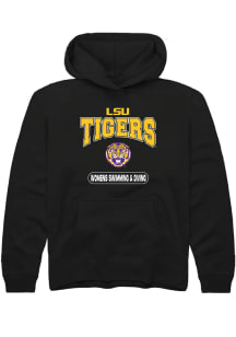 Rally LSU Tigers Youth Black Womens Swimming &amp; Diving Long Sleeve Hoodie