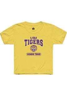 Rally LSU Tigers Youth Yellow Womens Tennis Short Sleeve T-Shirt