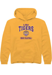 Rally LSU Tigers Youth Gold Beach Volleyball Long Sleeve Hoodie