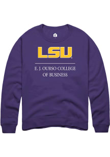Rally LSU Tigers Mens Purple E. J. Ourso College of Business Long Sleeve Crew Sweatshirt