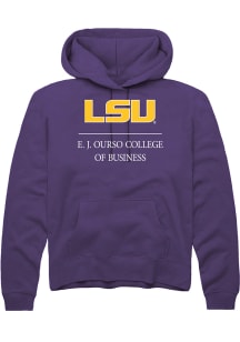 Rally LSU Tigers Mens Purple E. J. Ourso College of Business Long Sleeve Hoodie