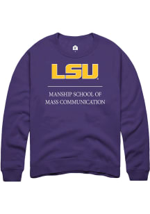 Rally LSU Tigers Mens Purple Manship School of Mass Communication Long Sleeve Crew Sweatshirt
