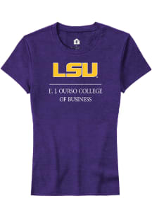 Rally LSU Tigers Womens Purple E. J. Ourso College of Business Short Sleeve T-Shirt