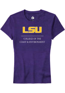 Rally LSU Tigers Womens Purple College of the Coast &amp; Environment Short Sleeve T-Shirt