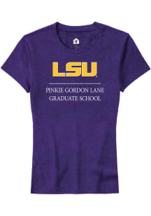 Rally LSU Tigers Womens Purple Pinkie Gordon Lane Graduate School Short Sleeve T-Shirt