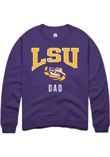 Rally LSU Tigers Mens Purple Dad Long Sleeve Crew Sweatshirt