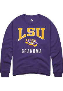 Rally LSU Tigers Mens Purple Grandma Long Sleeve Crew Sweatshirt