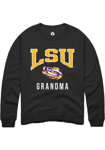 Rally LSU Tigers Mens Black Grandma Long Sleeve Crew Sweatshirt