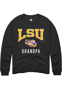 Rally LSU Tigers Mens Black Grandpa Long Sleeve Crew Sweatshirt