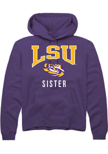 Rally LSU Tigers Mens Purple Sister Long Sleeve Hoodie