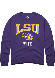 Rally LSU Tigers Mens Purple Wife Long Sleeve Crew Sweatshirt