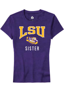 Rally LSU Tigers Womens Purple Sister Short Sleeve T-Shirt