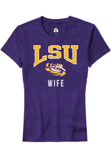 Rally LSU Tigers Womens Purple Wife Short Sleeve T-Shirt