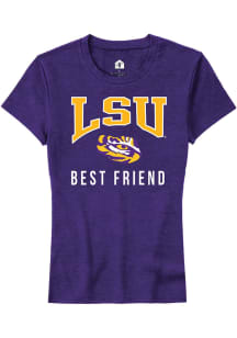 Rally LSU Tigers Womens Purple Best Friend Short Sleeve T-Shirt