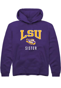 Rally LSU Tigers Youth Purple Sister Long Sleeve Hoodie