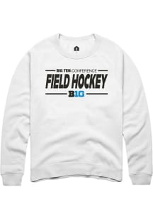 Mens Big Ten White Rally Field Hockey Crew Sweatshirt