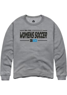 Mens Big Ten Grey Rally Womens Soccer Crew Sweatshirt