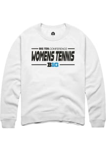 Mens Big Ten White Rally Womens Tennis Crew Sweatshirt