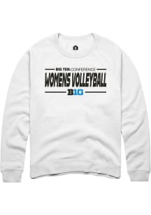 Mens Big Ten White Rally Womens Volleyball Crew Sweatshirt