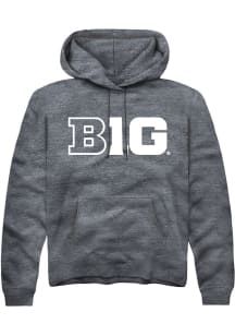 Mens Big Ten Charcoal Rally Primary Logo Hooded Sweatshirt