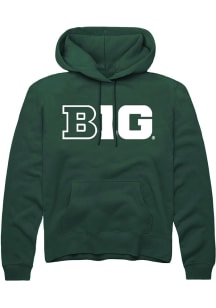 Mens Big Ten Green Rally Primary Logo Hooded Sweatshirt