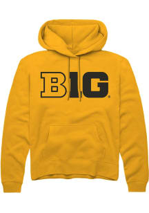 Mens Big Ten Gold Rally Primary Logo Hooded Sweatshirt