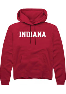 Mens Indiana Hoosiers Red Rally Wordmark Hooded Sweatshirt