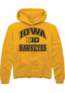 Rally Iowa Hawkeyes Mens Gold No 1 Long Sleeve Hoodie