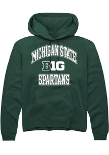 Rally Michigan State Spartans Mens Green No 1 Long Sleeve Hoodie