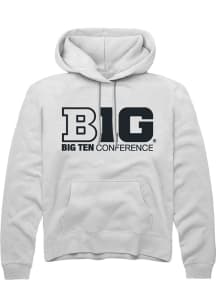 Mens Big Ten White Rally Conference Hooded Sweatshirt